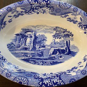 12" Oval Bowl Blue Italian by SPODE